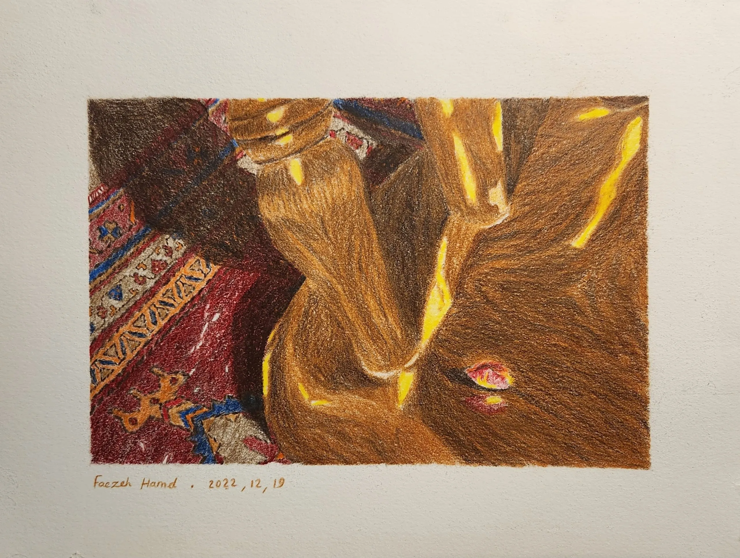 Untitled — Colored pencil on cardboard, 28 × 21 cm, 2022