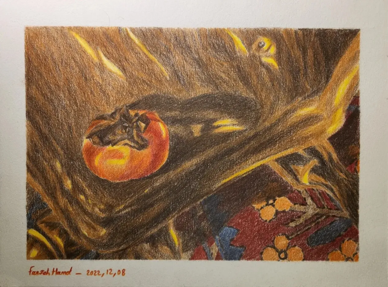 Untitled — Colored pencil on cardboard, 28 × 21 cm, 2022