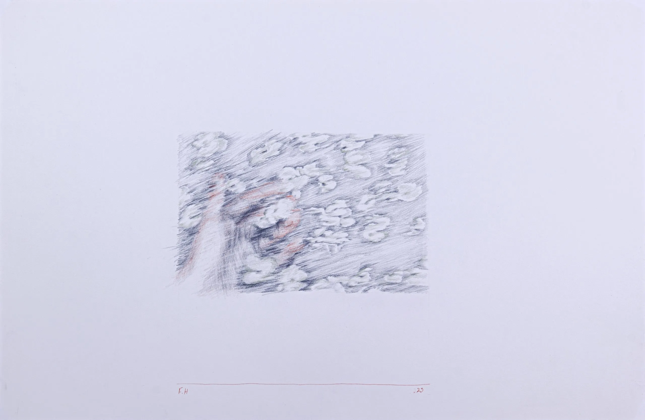 Untitled — Colored pencils on cardboard, 50 × 32.5 cm, 2023