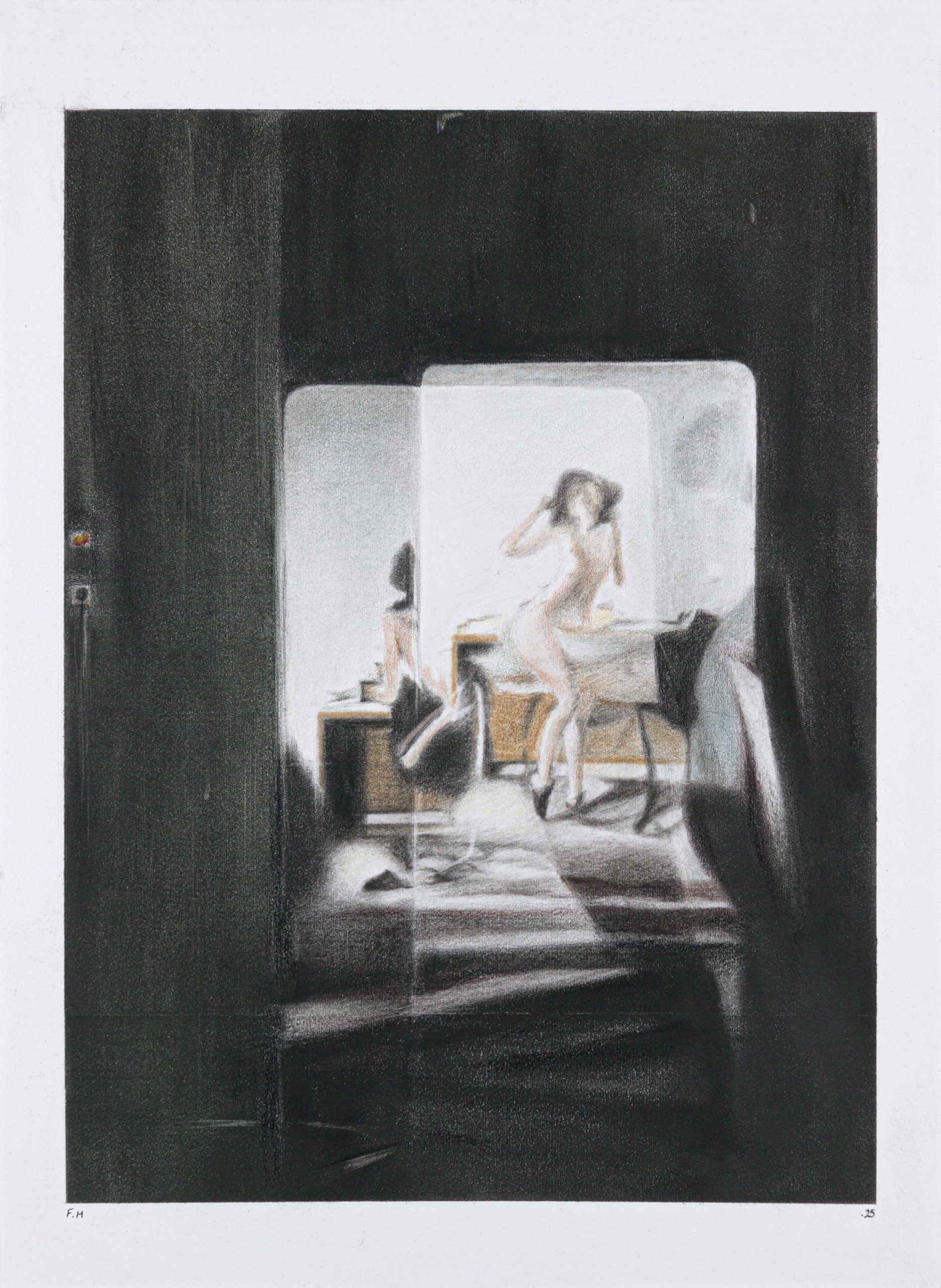 Untitled — Pan pastel on cardboard, 50 × 36.5 cm, 2025