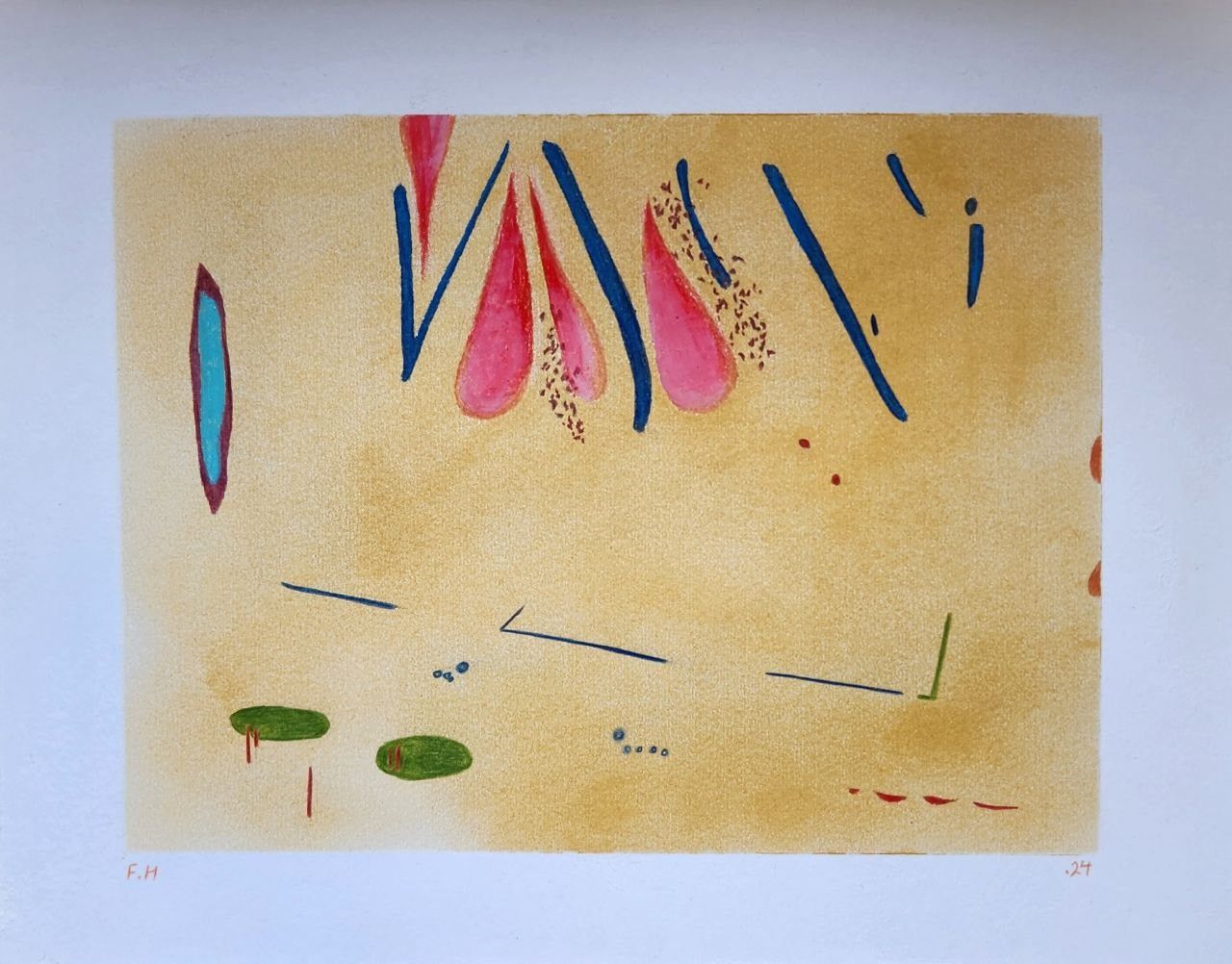 Untitled — Oil pastel and Colored pencil on cardboard, 29.5 × 23 cm, 2024