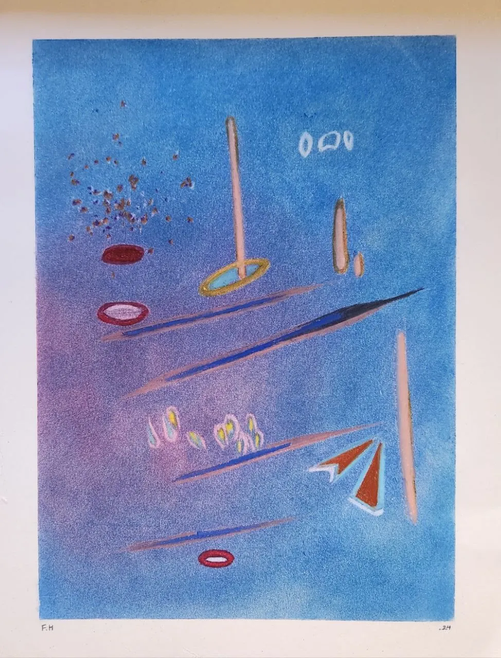Untitled — Oil pastel and Colored pencil on cardboard, 35 × 25 cm, 2024