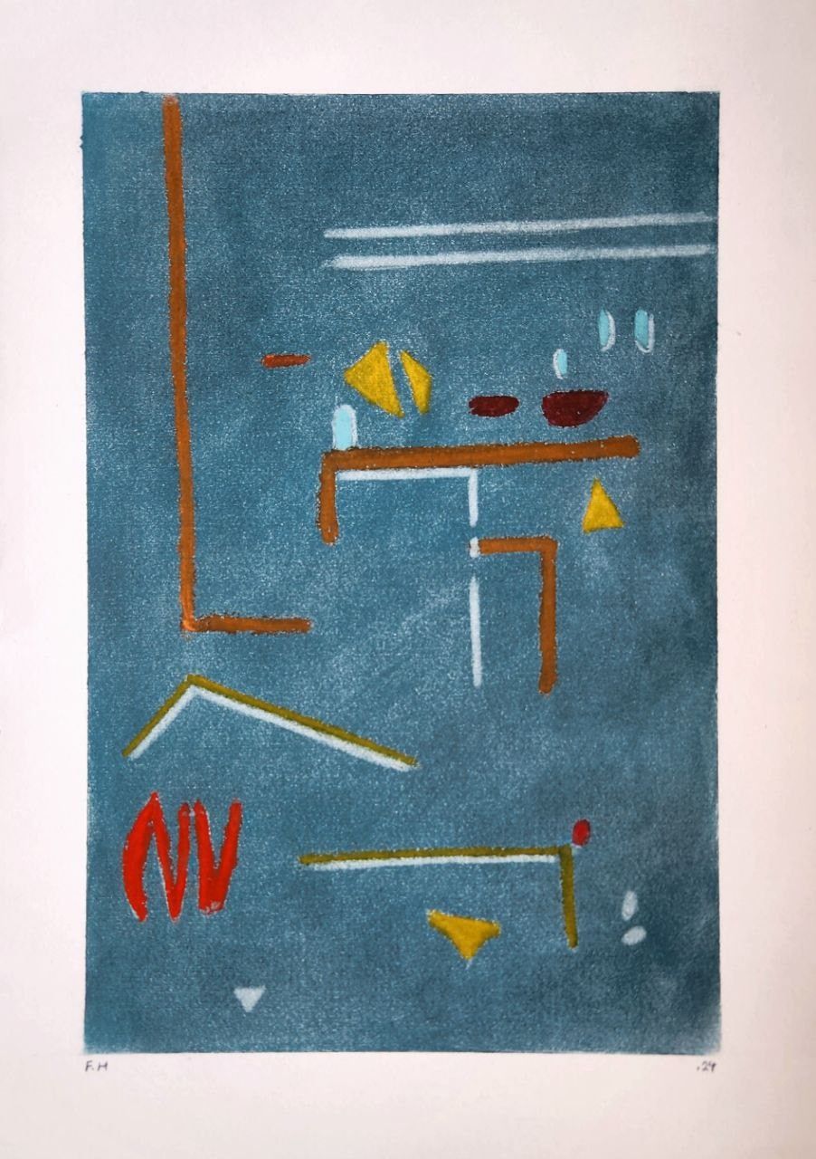 Untitled — Oil pastel and Colored pencil on cardboard, 35 × 25 cm, 2024
